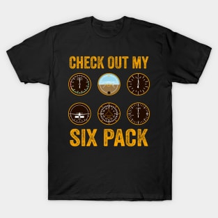 Check Out My Six Pack Pilot Funny Aviation Lover T-Shirt